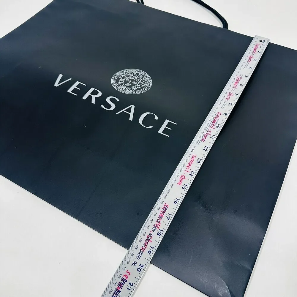 Versace 24”x19”x8” Authentic Black Shopping Paper Bag Gift Tote Extra Large